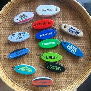 Floating Foam Bouyant KeyChains with Logos Lot of 13 Assorted Pieces